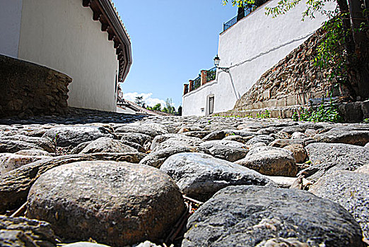 鹅卵石,街道,阿尔拜辛,格拉纳达,安达卢西亚,西班牙