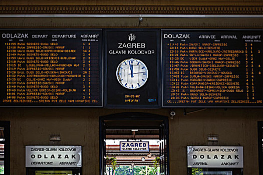 钟表,时间表,枢纽站,萨格勒布,克罗地亚