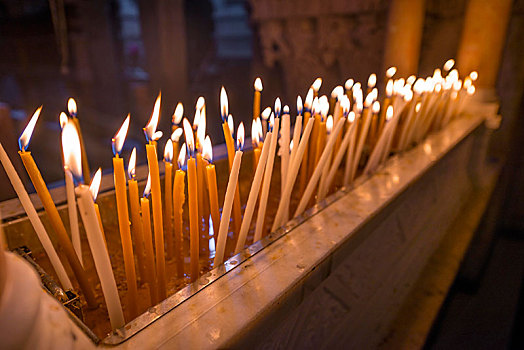 亮光,蜡烛,小教堂,圣赫勒拿岛,神圣,墓地,耶路撒冷,以色列,亚洲