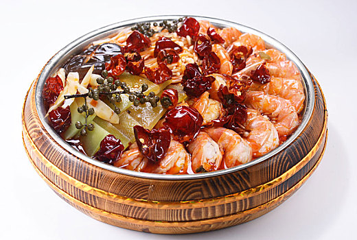 中餐舌尖美食盆盆虾