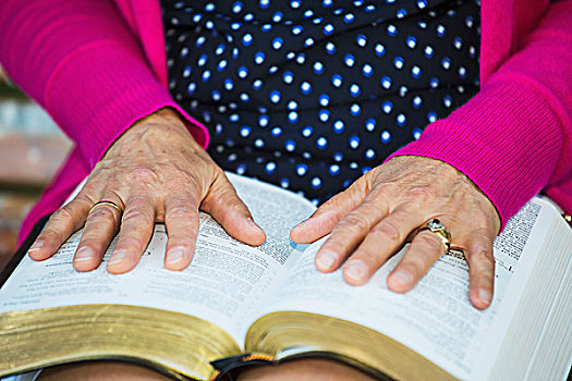 女人,翻开,圣经,埃德蒙顿,艾伯塔省,加拿大