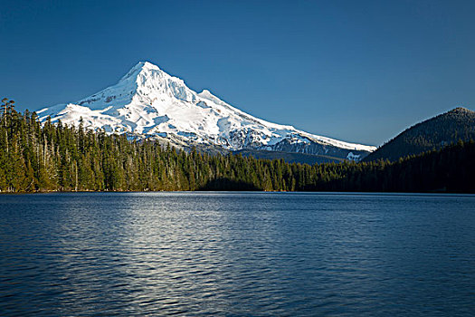 胡德山,高处,湖,瀑布山,俄勒冈,美国