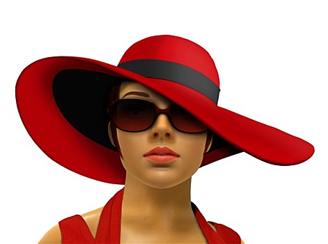 人体模型,红色,大,帽子,墨镜