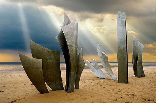 第二次世界大战,二战反攻日,降落,纪念,海滩,诺曼底,法国,欧洲