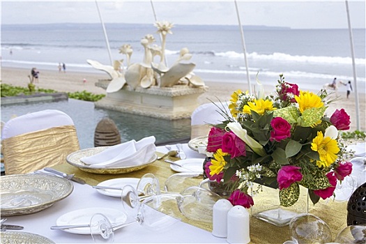 桌面布置,漂亮,花,海滩