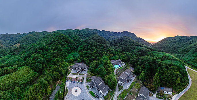 航拍四川省广元市月坝近月湖