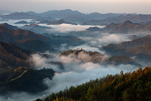 石潭,云海,安徽,山沟,油菜花,风光,壮观,气候,环境,仙境,诱惑,秀美,俯瞰,村庄