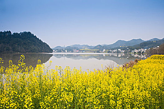 安徽歙县百里山水画廊春天风景