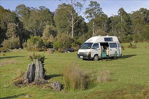 露营车,摇篮山,国家公园,塔斯马尼亚,澳大利亚