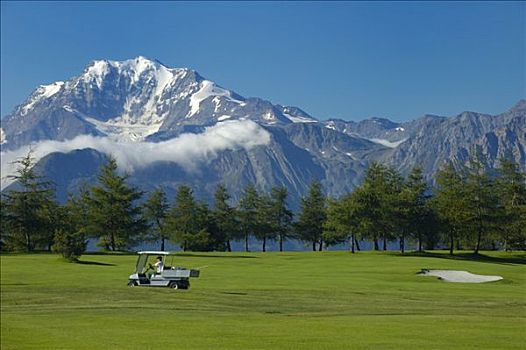 高尔夫球场,瓦莱,瑞士,欧洲