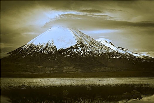 火山,湖,北方,智利