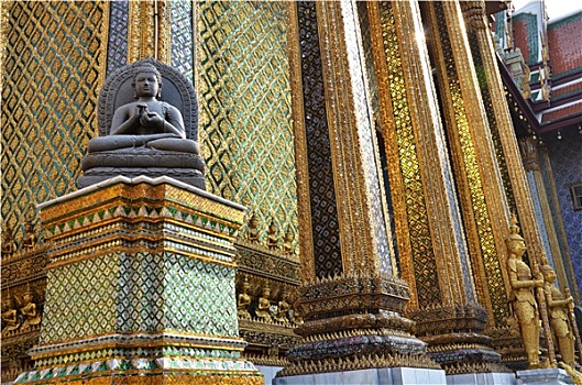 金色,塔,大皇宫,曼谷,泰国