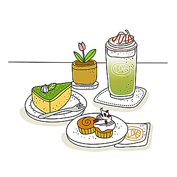 果汁,蛋糕,盆栽,背景