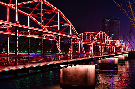 兰州黄河铁桥夜景