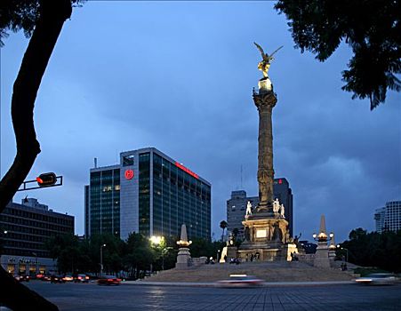 天使,胜利,柱子,上方,市区,墨西哥城