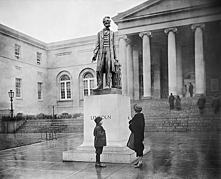大理石,雕塑,亚伯拉罕-林肯,正面,华盛顿特区,市政厅,美国,历史