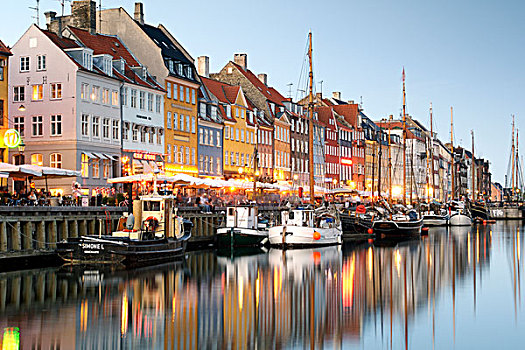 船,独栋别墅,新港,运河,哥本哈根