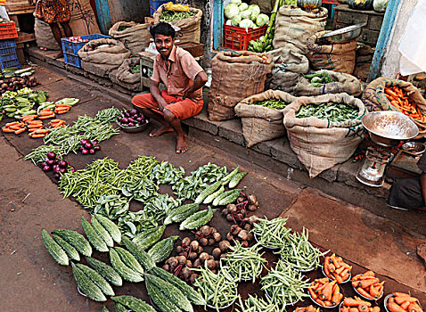 市场,特里凡得琅,喀拉拉,印度,亚洲