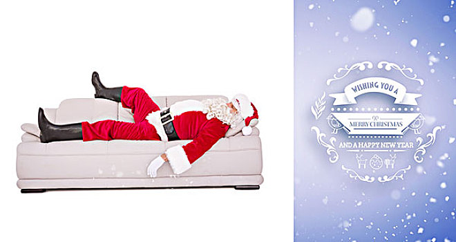 圣诞老人,睡觉,沙发