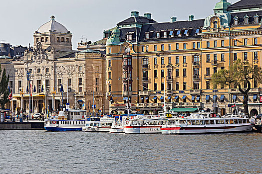 大道,水岸,皇家,生动,剧院,斯德哥尔摩,瑞典,欧洲
