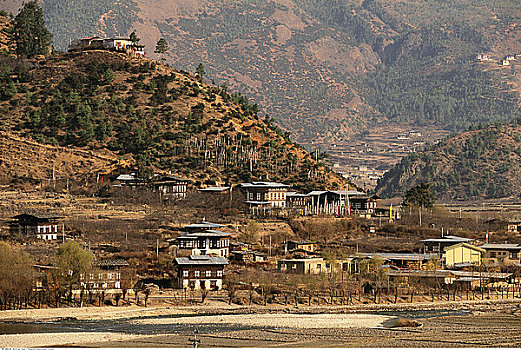 俯视,建筑,风景,不丹