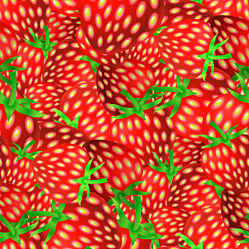 新鲜,草莓,水果,无缝,图案