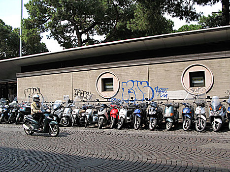 小轮摩托车,排,佛罗伦萨,意大利
