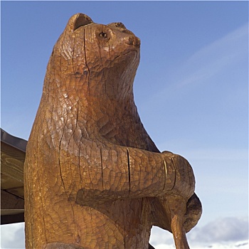 木质,熊,雕塑