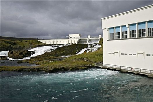 水电,发电站,湖,冰岛,欧洲