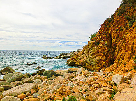 风景,海滩,哥斯达黎加,西班牙