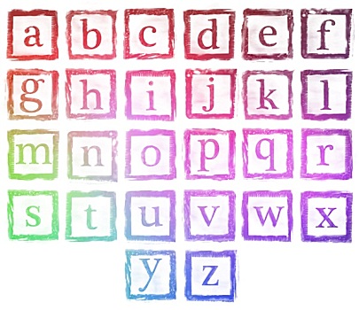 字母,金属,邮票,小,文字,彩色