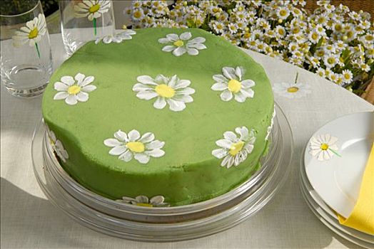 绿色,高档蛋糕