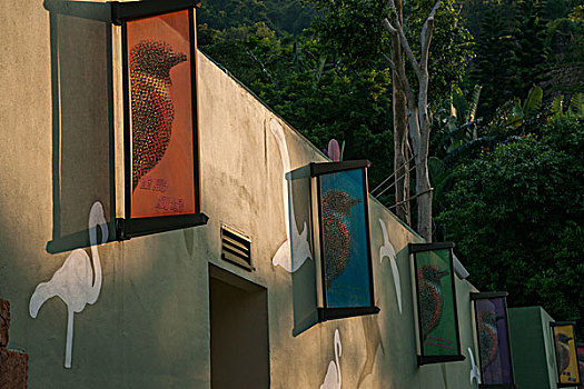 香港海洋公园雀鸟剧场窗屏