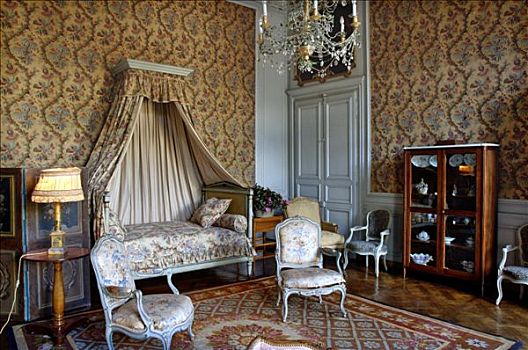 香槟,城堡,室内,18世纪,房间,敬意