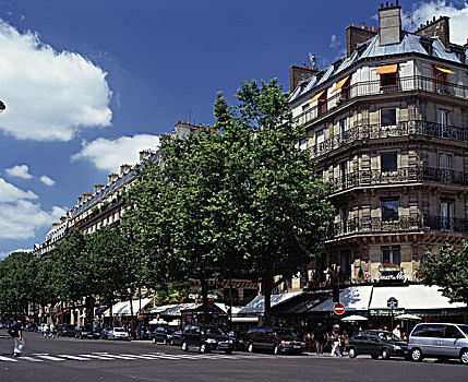 建筑,路边,大道,日耳曼,巴黎,法国