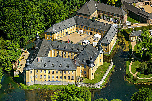 水,城堡,莱茵兰,两个,公园,英国,风景,花园,园艺,展示,2002年