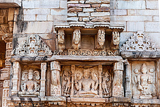 浅浮雕,城堡,6世纪,拉贾斯坦邦,印度
