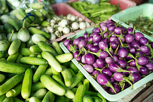 新鲜,蔬菜,湿,市场