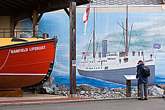 救生艇,展示,港口,温哥华岛,不列颠哥伦比亚省,加拿大