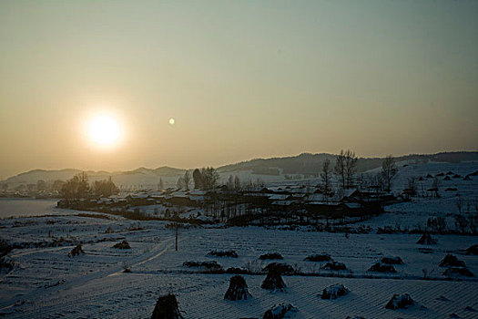 雪野,北方,东北,大雪,原野,土地,冬季,洁白,干净,风景,村庄,农村