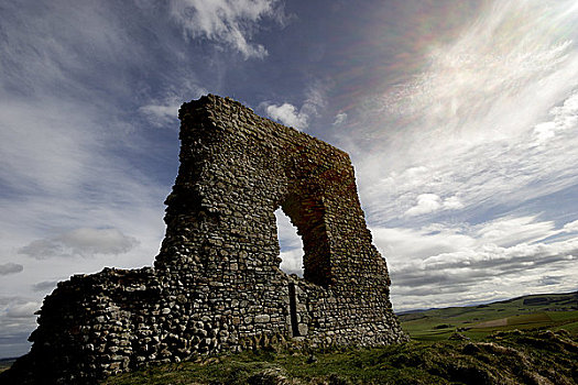 苏格兰,阿伯丁,古老,13世纪,城堡,遗址