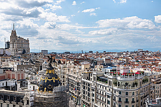 风景,屋顶,平台,马德里,西班牙