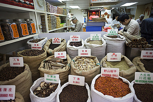 干燥,商品,唐人街,香港,中国