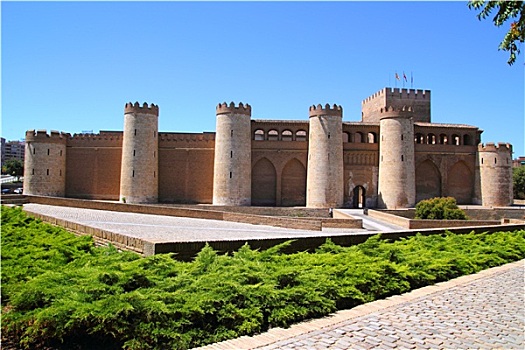 宫殿,城堡,萨拉戈萨,西班牙,阿拉贡