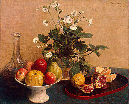 花,盘子,水果,玻璃瓶