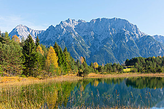 湖,山脉,陆地,上巴伐利亚,巴伐利亚,德国