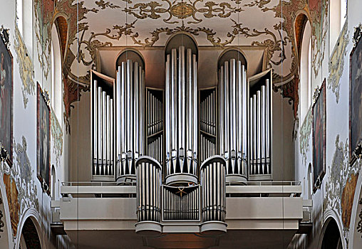 琴乐器,哥特式,巴洛克风格,城市,教区教堂,巴登符腾堡,德国,欧洲