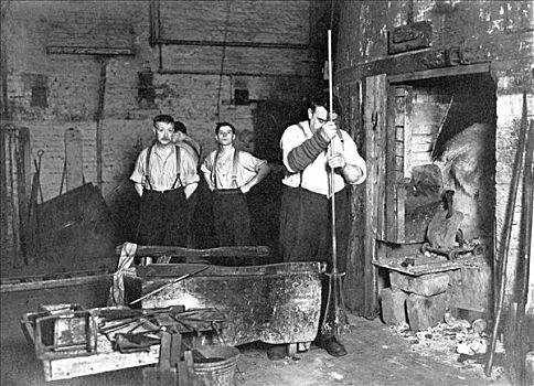 工人,玻璃工厂,伦敦,早,20世纪,艺术家,未知
