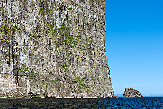 悬崖,海洋,岩石构造,海滩,法罗群岛,丹麦,欧洲