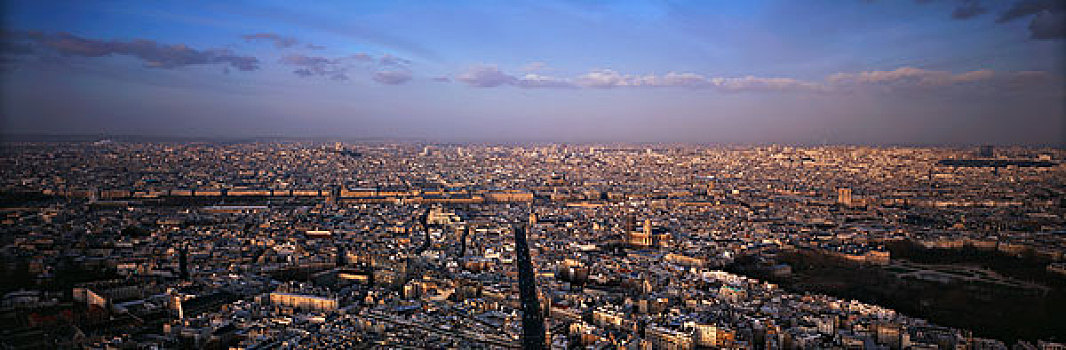 法国,巴黎,卢浮宫,旅游,蒙帕尔纳斯,航拍,城市,黄昏,大幅,尺寸